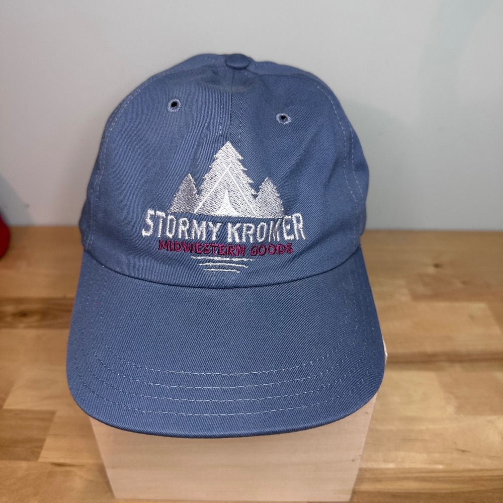 Stormy Kromer Midwestern‎ Goods Hat Blue Embroidered USA Made Adjustable Dad Cap